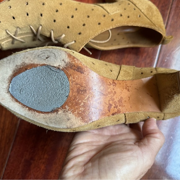 Rachel Comey Anthropologie Suede Laced Oxfords Heels size 6.5 - Picture 7 of 9